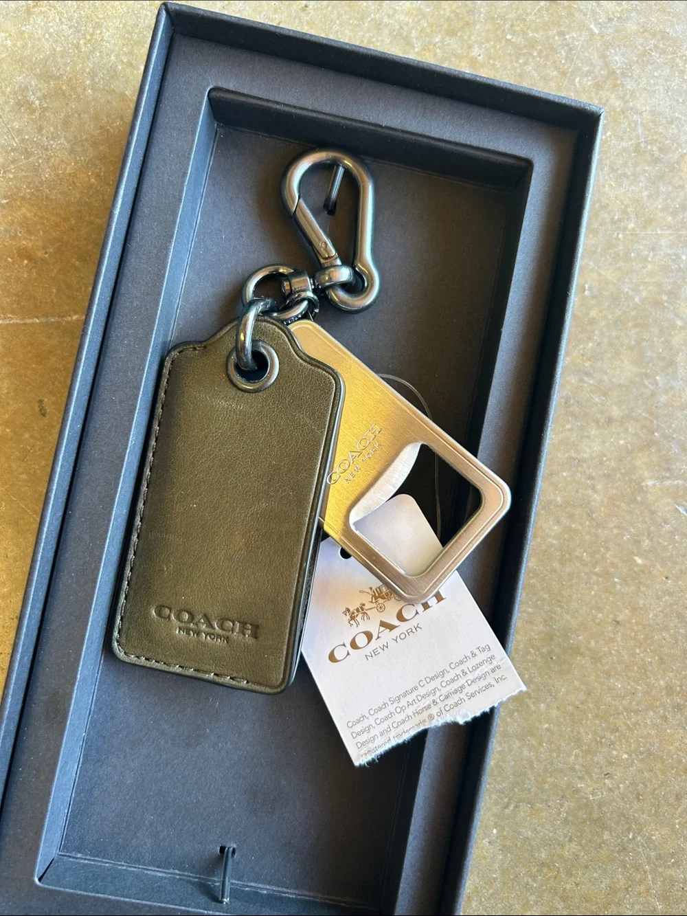 Coach green leather